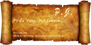 Prónay Julianna névjegykártya